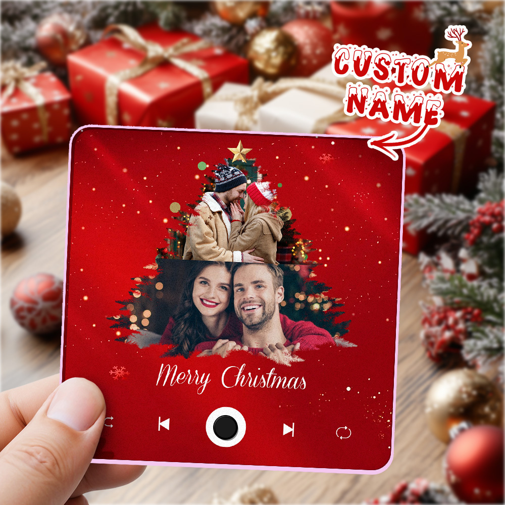 Custom Fridge Magnets Play Music, Custom Photo Create Your Own Personalized Christmas Gift - auphotoblanket