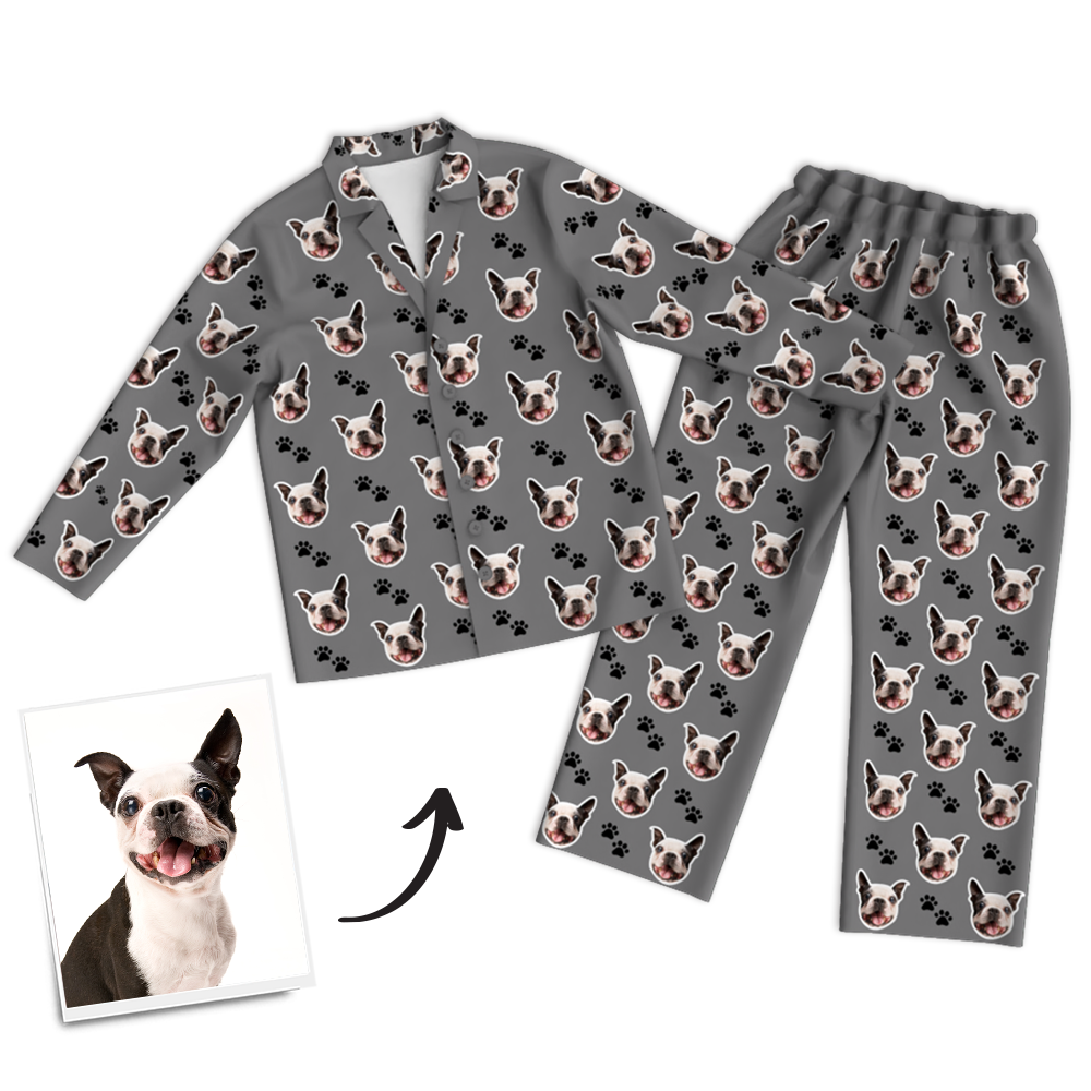 Custom Dog Photo Pajama Pants, Sleepwear, Nightwear - auphotoblanket