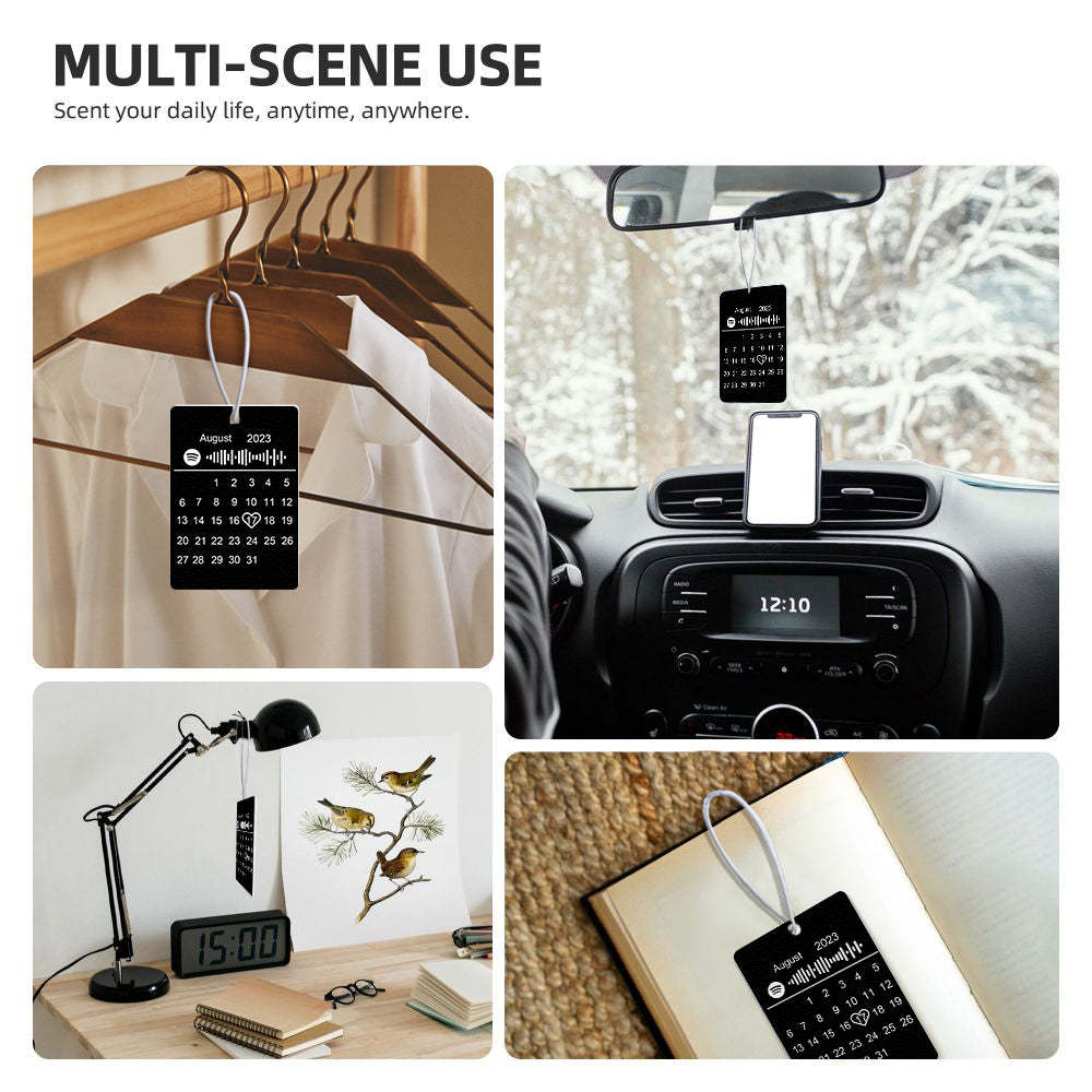 Custom Calendar Spotify Car Air Freshener Personalized Music Song Air Freshener Gifts for Him - mycustomtirecover