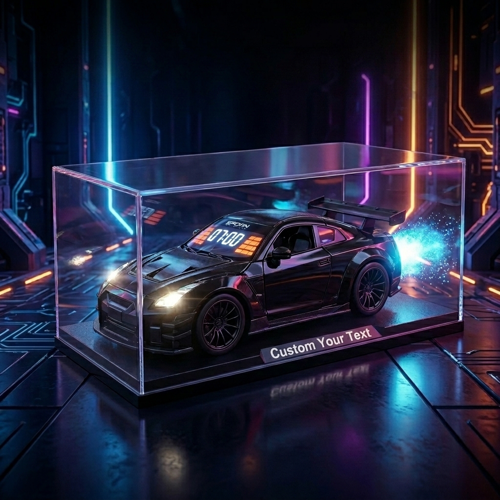 Hypercar Alarm Clock with Engine Sound, Exhaust Effect & LED Lights – Desk Gift for Car Lovers - auphotoblanket