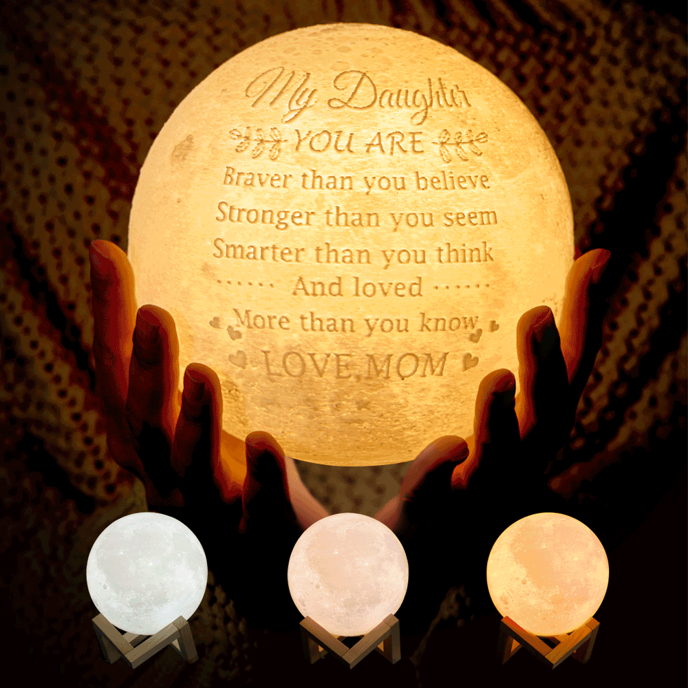 Engraved 3D Moon Lamp - Touch Two Colors 15cm-20cm Available