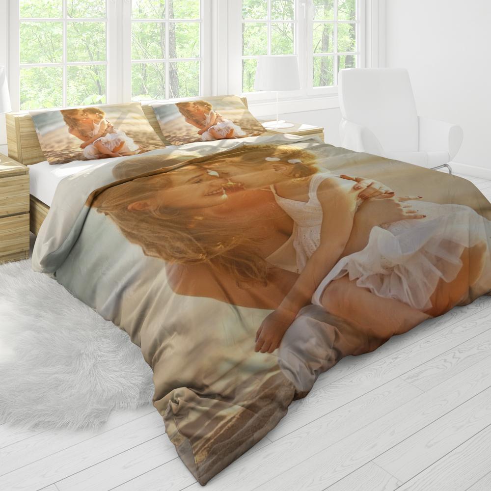 Polyester Fibre Mother's Day Gift Duvet Cover Custom Bedding Sheets Personalised Duvet Covers With Your Photos