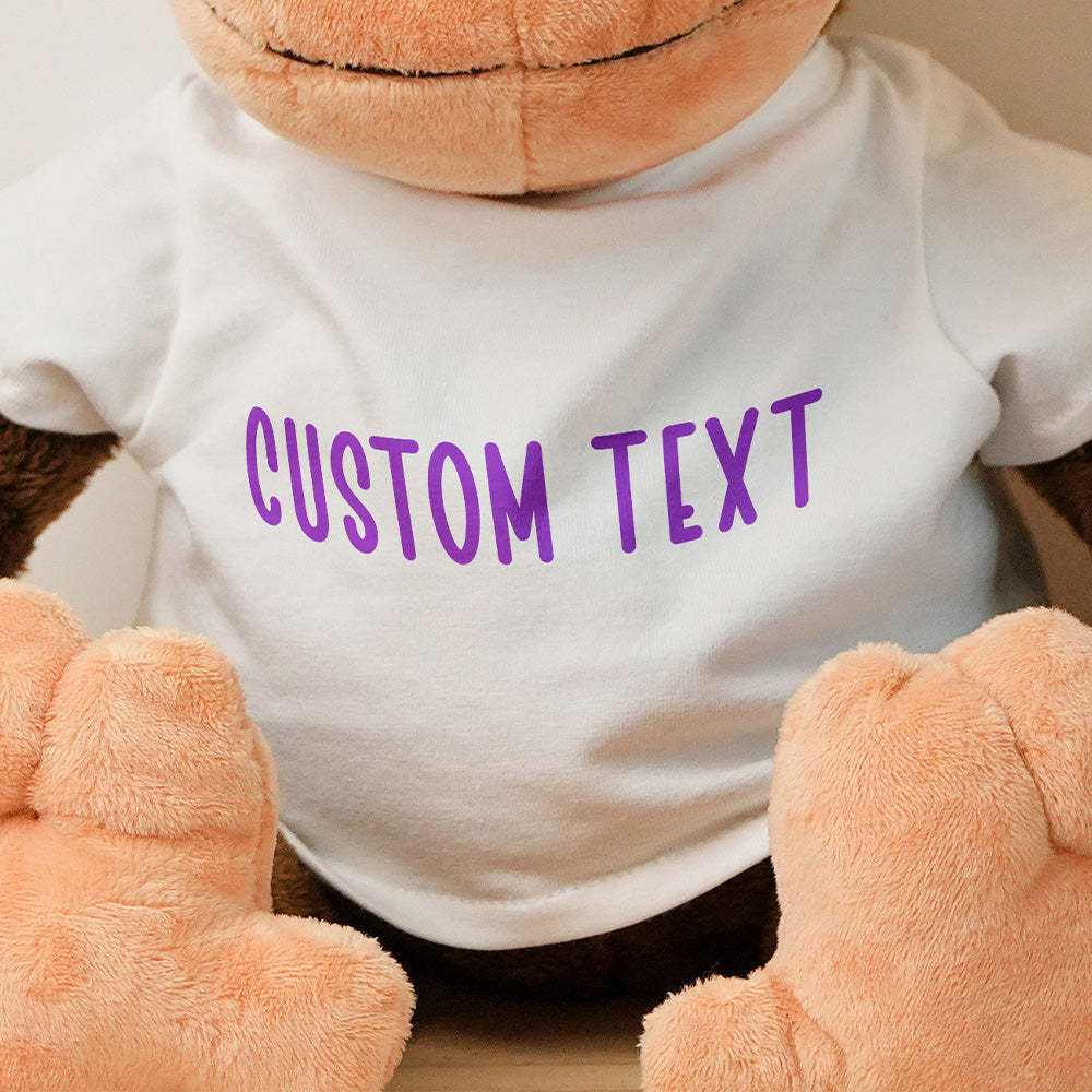 Personalized Animal Plush Stuffed Toy Birth Announcement Custom Photo Text Gift for Baby Shower - auphotoblanket