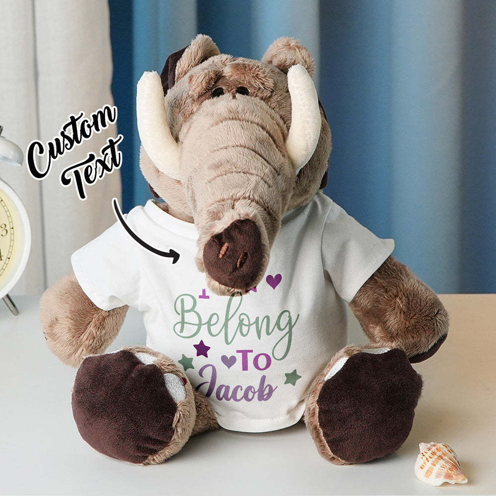 Personalized Animal Plush Stuffed Toy Birth Announcement Custom Photo Text Gift for Baby Shower - auphotoblanket