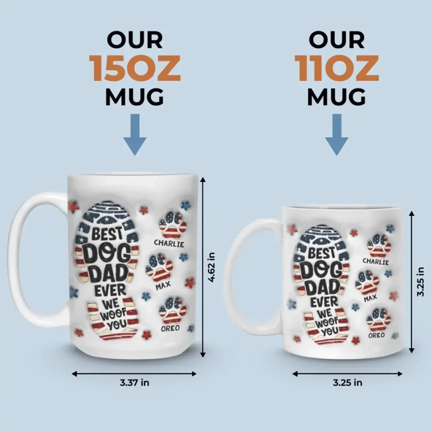 Dog Dad - Being A Dog Dad Means Having A Loyal Companion For Life - Personalized 3D Inflated Effect Printed Mug