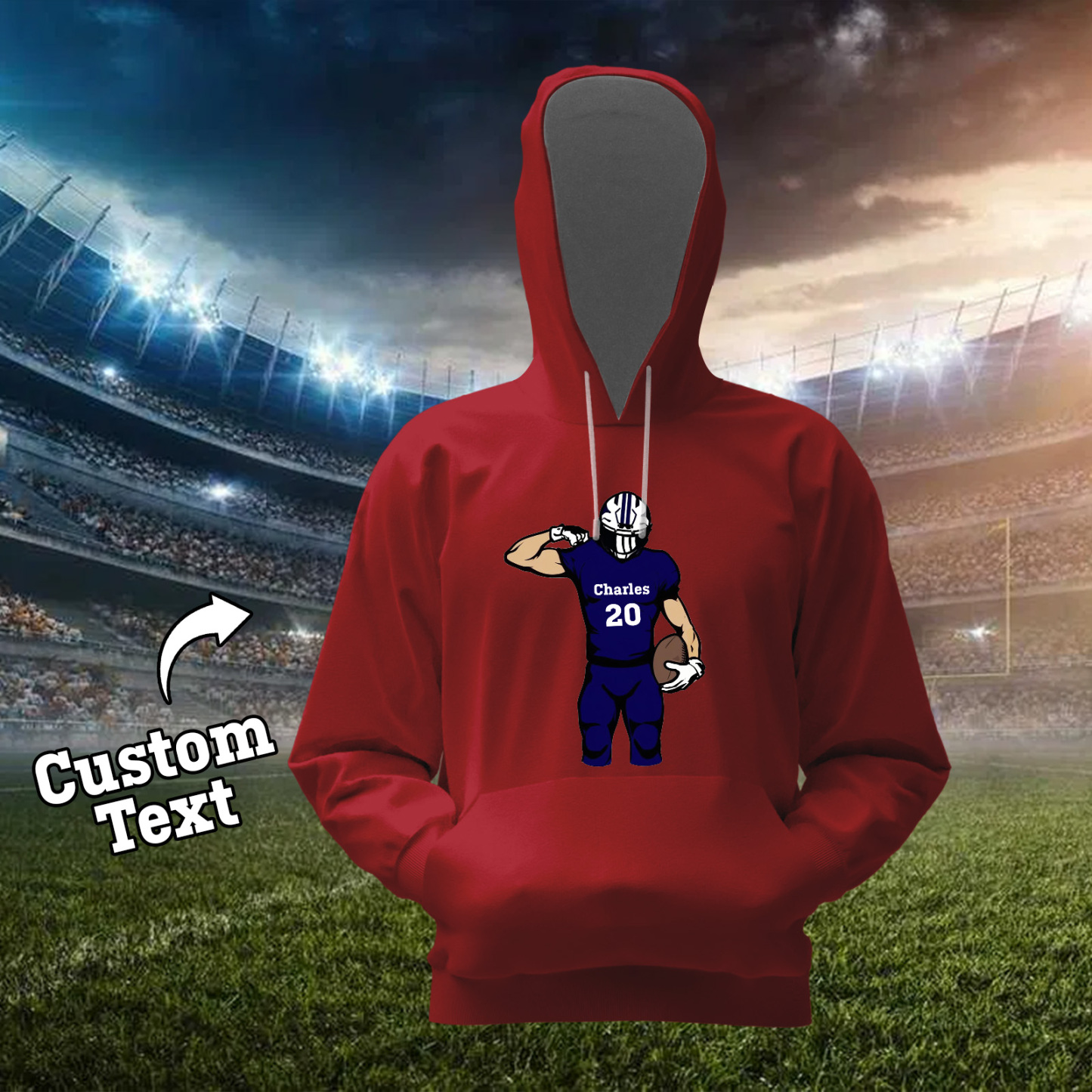Shine On Game Day - Custom Glitter Football Player Hoodie T-shirt - auphotoblanket