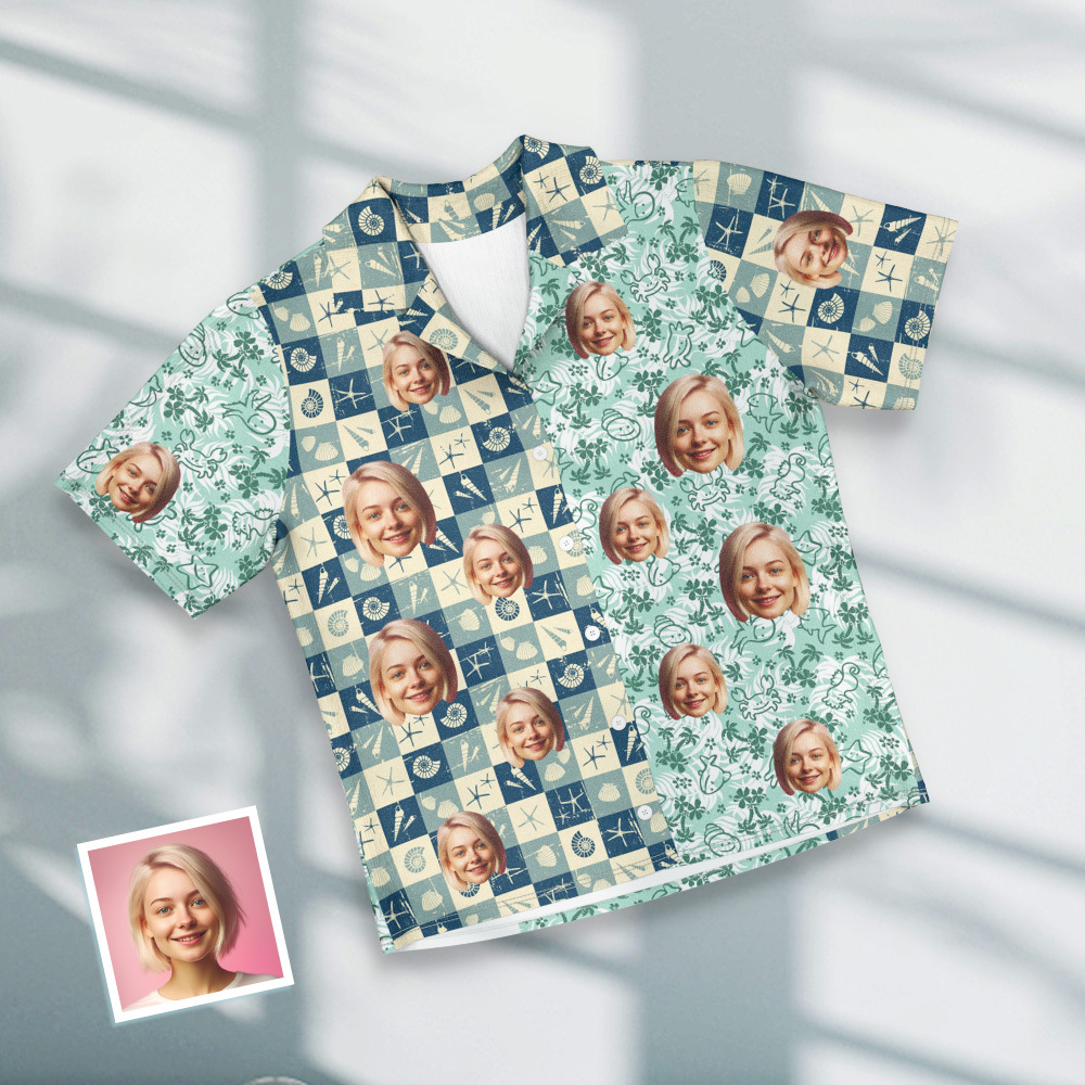 Custom Face Short Sleeve Pajamas Personalised Photo Pajama Women Men Sleepwear - auphotoblanket