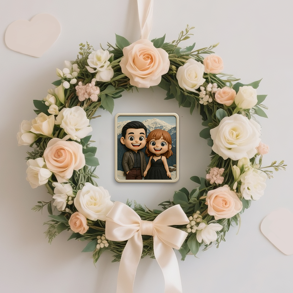Personalized Wedding Fridge Magnet Custom 3D Printed Couple Gift Cute Bride and Groom Keepsake Unique Romantic Home Decoration - auphotoblanket