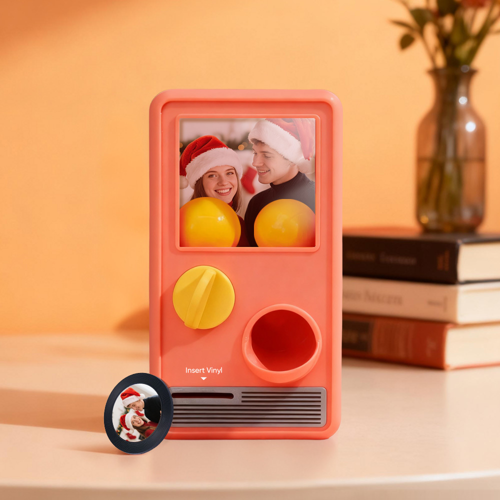 (Pre-Sale, Ships on 25/10) Personalized Music and Photo Music Gachapon Machine Custom Song Mini Record Box Retro Christmas Gifts for Her - auphotoblanket