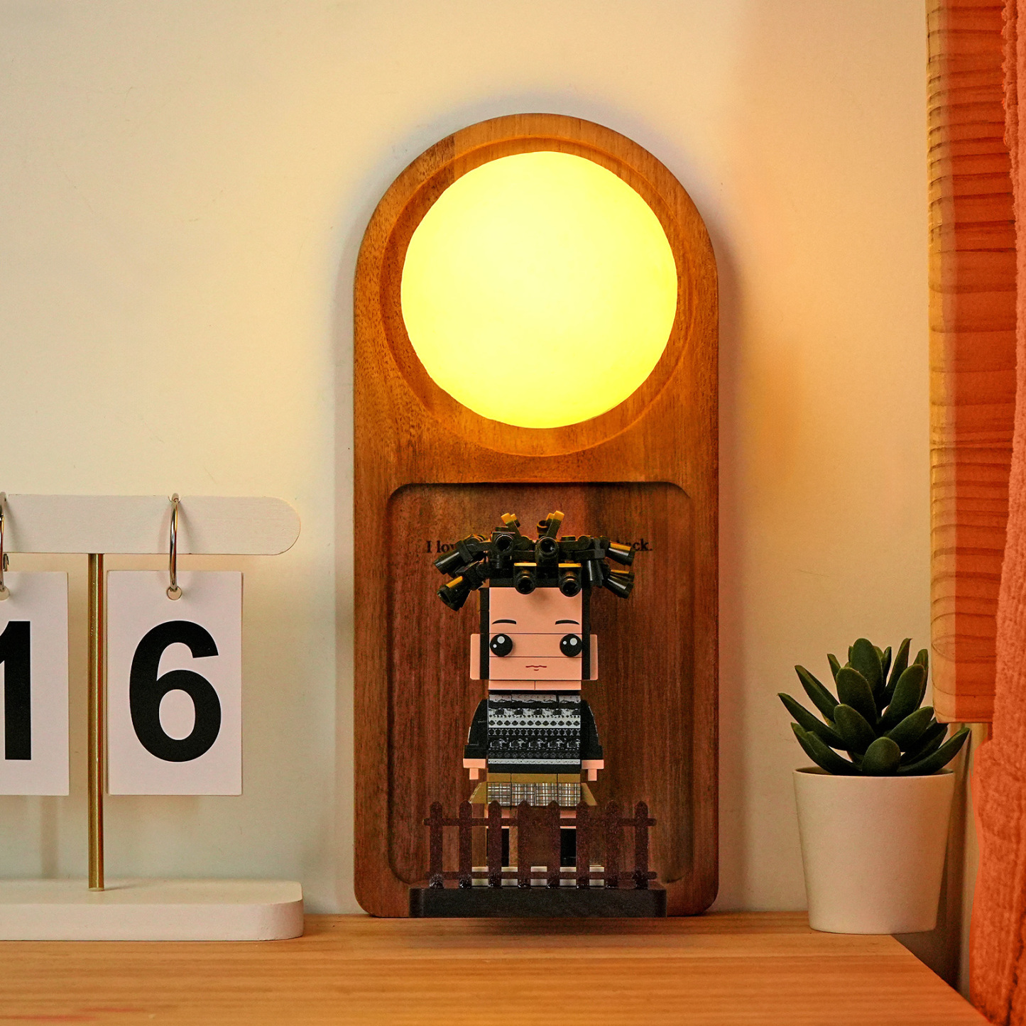 Custom Name & Photo Brick Figure Night Light Personalized Family Night Light Best Gift - auphotoblanket