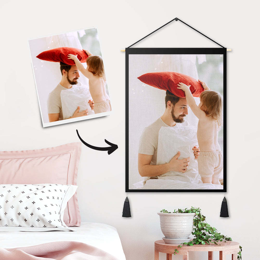 '- Custom Photo Tapestry - Wall Decor Hanging Fabric Painting Hanger Frame Poster