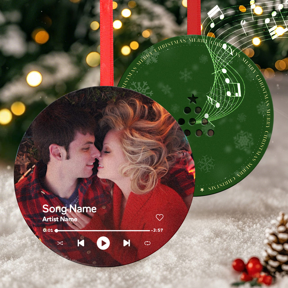 Custom Music Vinyl Record Christmas Ornaments - Play Music, Relive Cherished Memories - auphotoblanket