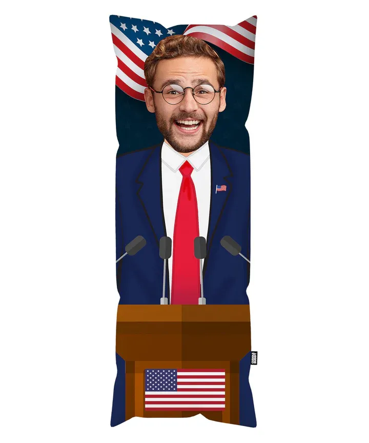 Custom Cuddle Body Pillow Mr.President Face Pillow Gift for Boyfriend - auphotoblanket