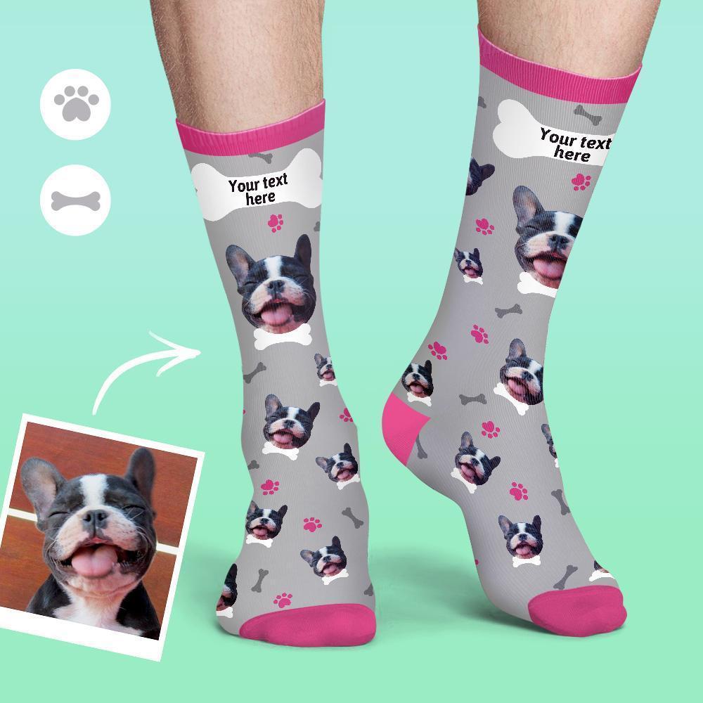 Custom Rainbow Socks Dog With Your Text