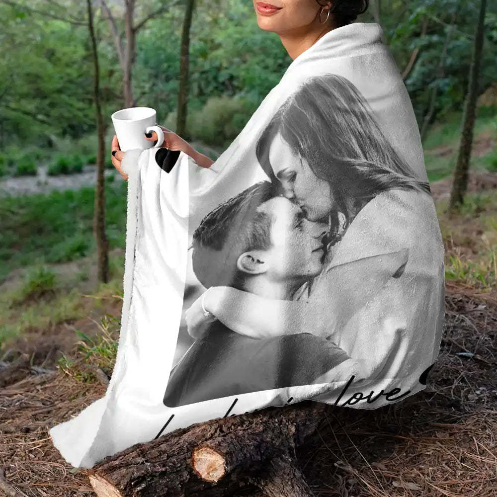 Personalized Playing Cards Fleece Blanket: Custom Photo Red Rose Valentine's Day Anniversary Gift - auphotoblanket