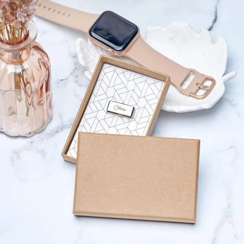 Personalised Name Apple Watch Charm - Custom Strap Accessory, Engraved Jewellery, Teen Gift, Luxe Stainless Steel Charm, Stocking Filler - auphotoblanket