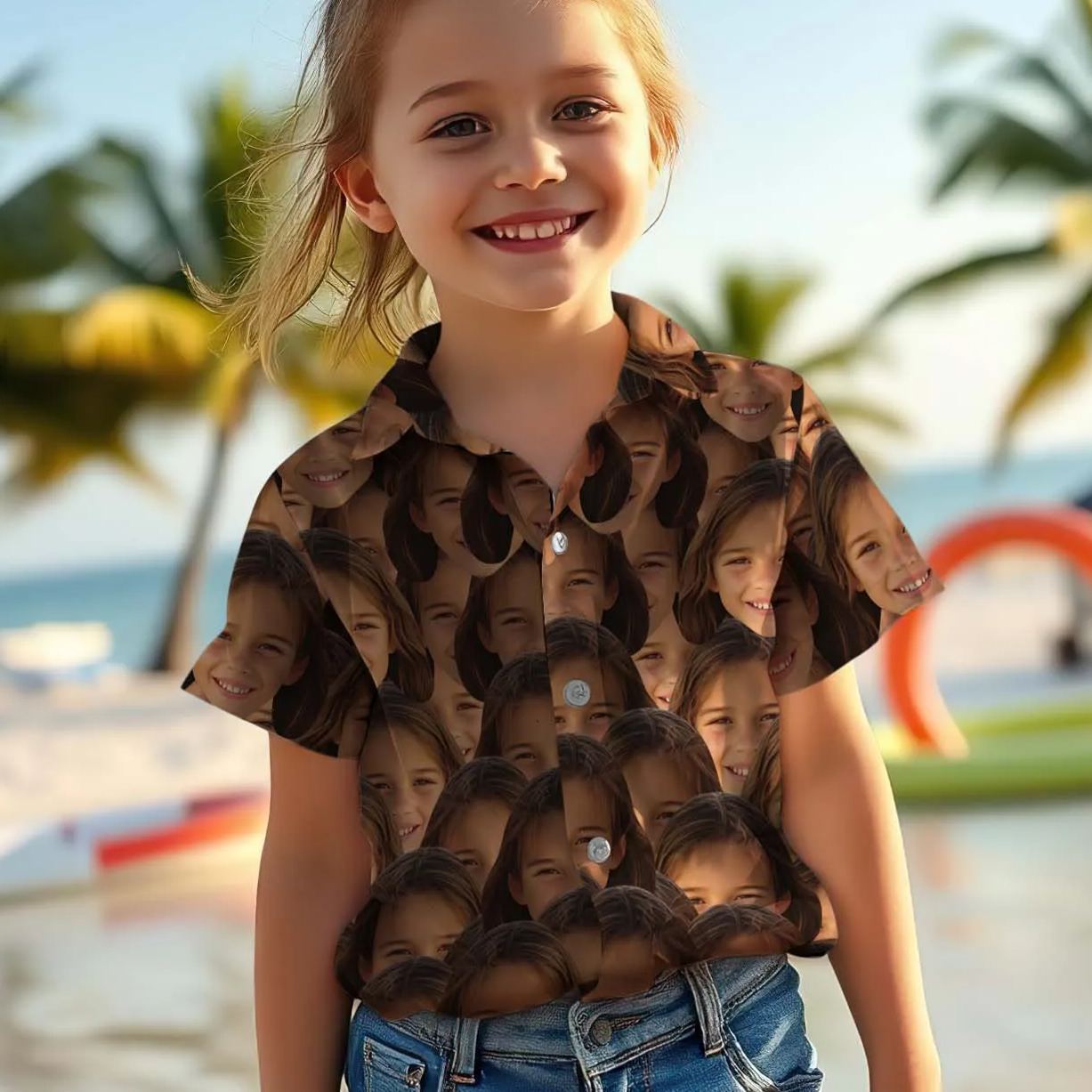 Face Frenzy - Custom Kids Unisex Hawaiian Shirt - auphotoblanket