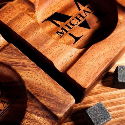 Personalized Cigar Ashtray, Cigar Holder, Unique Ashtray, Name Ashtray, Cigar Accessory, Husband & Fathers Gift, Groomsman Gift - auphotoblanket