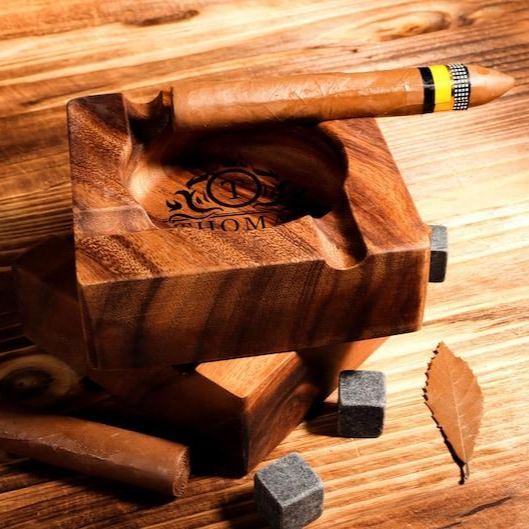 Personalized Cigar Ashtray, Cigar Holder, Unique Ashtray, Name Ashtray, Cigar Accessory, Husband & Fathers Gift, Groomsman Gift - auphotoblanket