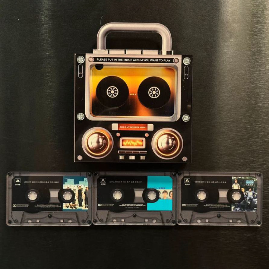Music MixTape Fridge Magnet NFC Cassette-Shaped | NFC-Enabled Auto-Play 1 Song Acrylic Decor MixTape No Phone Needed Anniversary Gift for Couples - auphotoblanket