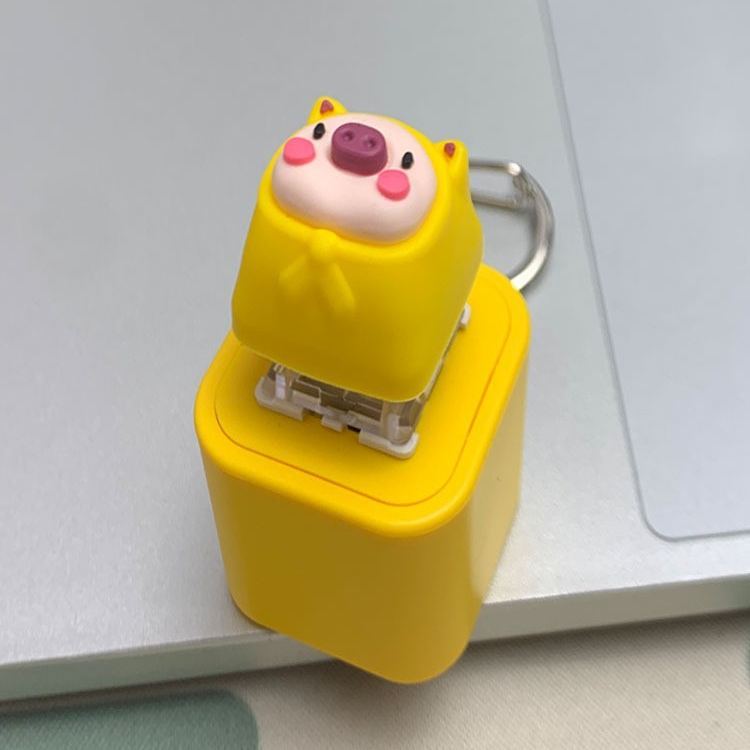 Lizard Keychain, Rechargeable Stress-Relieving Clicky Keyboard, Adult Animals Fidgets Single Key, Frog Croaking Stress Reliever with Colorful Lights (1 Pcs)