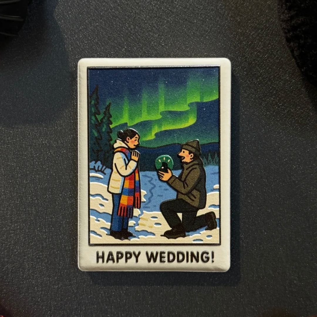 Custom Illustrated Fridge Magnet Personalized Photo to Illustration with 3D Effect Unique Gift for Anniversary, Birthday, or Travel Memories