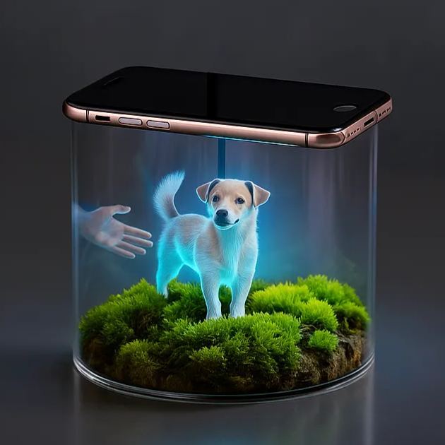 Pet Holographic Digital House | Pet Memorial Ornaments | High-Transmittance Holographic Material Image DIY Pet Holographic House