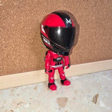 Mini Transformable Motorcycle Rider Doll Figurine Racing Helmet Biker Desk Display Gift - auphotoblanket