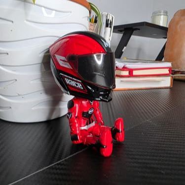 Mini Transformable Motorcycle Rider Doll Figurine Racing Helmet Biker Desk Display Gift - auphotoblanket