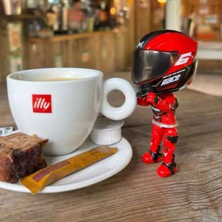 Mini Transformable Motorcycle Rider Doll Figurine Racing Helmet Biker Desk Display Gift - auphotoblanket