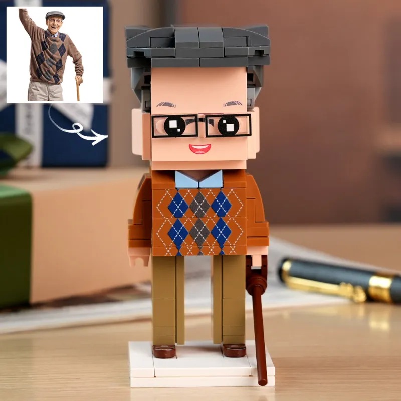 Father's Day Gifts Full Custom 1 Person Brick Figure Custom Brick Figures Small Particle Block Toy