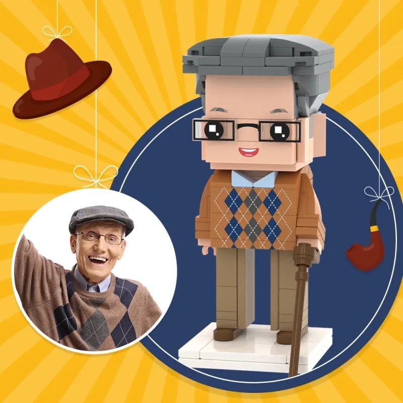 Father's Day Gifts Full Custom 1 Person Brick Figure Custom Brick Figures Small Particle Block Toy