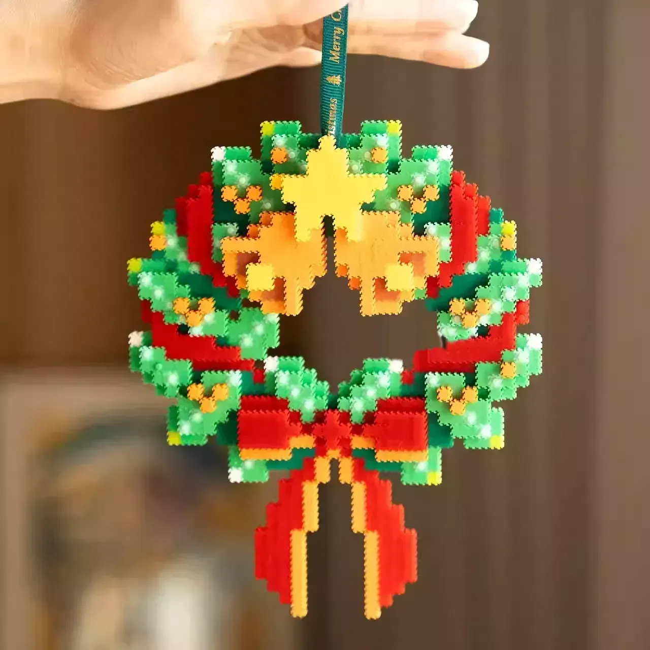 Christmas Wreath Building Blocks Christmas Ornament 1 Pcs - auphotoblanket