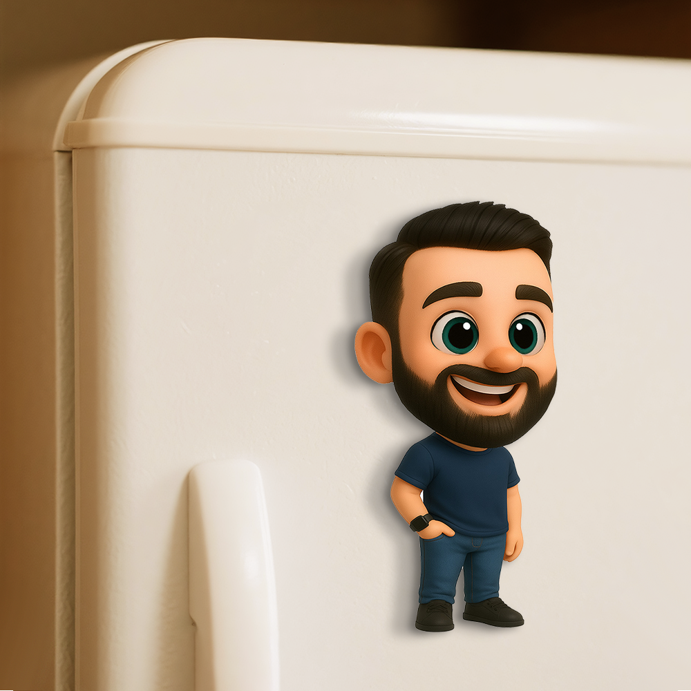 Custom 3D Cartoon Fridge Magnet from Photo Personalized Mini Character Magnetic Gift Unique Decoration for Him or Her - auphotoblanket