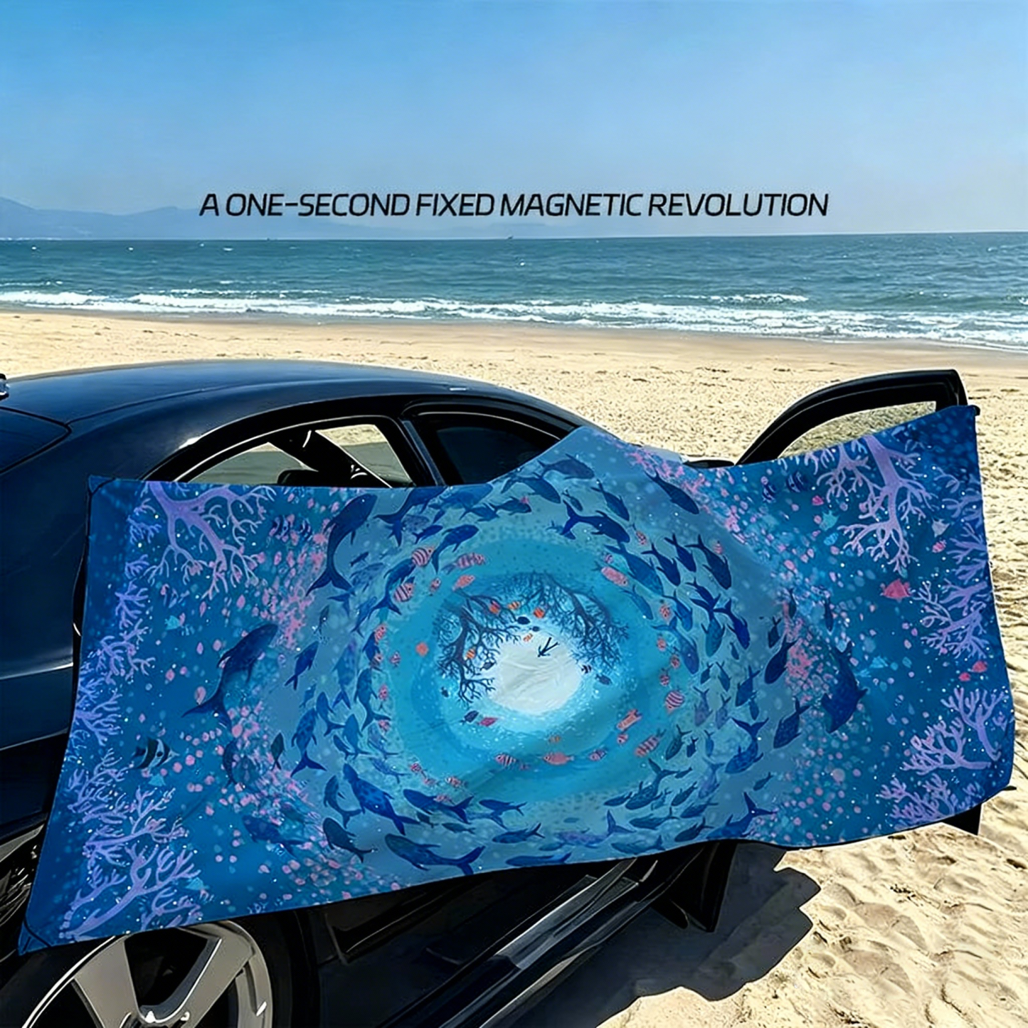 Magnetic Beach Towel with Hawaiian Design – Sand-Free & Quick-Dry - auphotoblanket