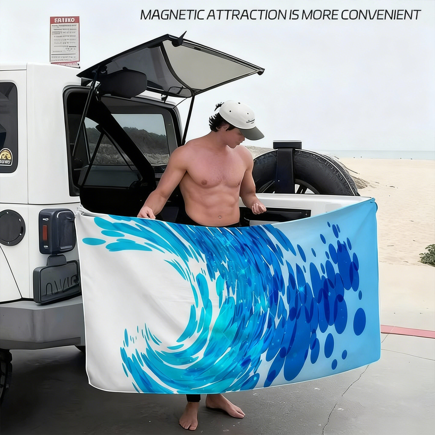 Magnetic Beach Towel with Hawaiian Design – Sand-Free & Quick-Dry - auphotoblanket