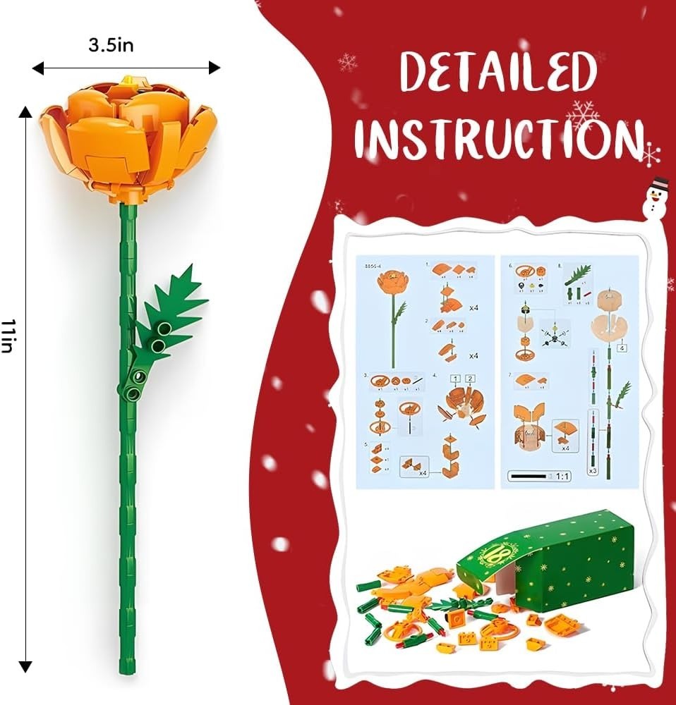Flower Bouquet Advent Calendar Building Blocks – Christmas Countdown Blind Box - auphotoblanket