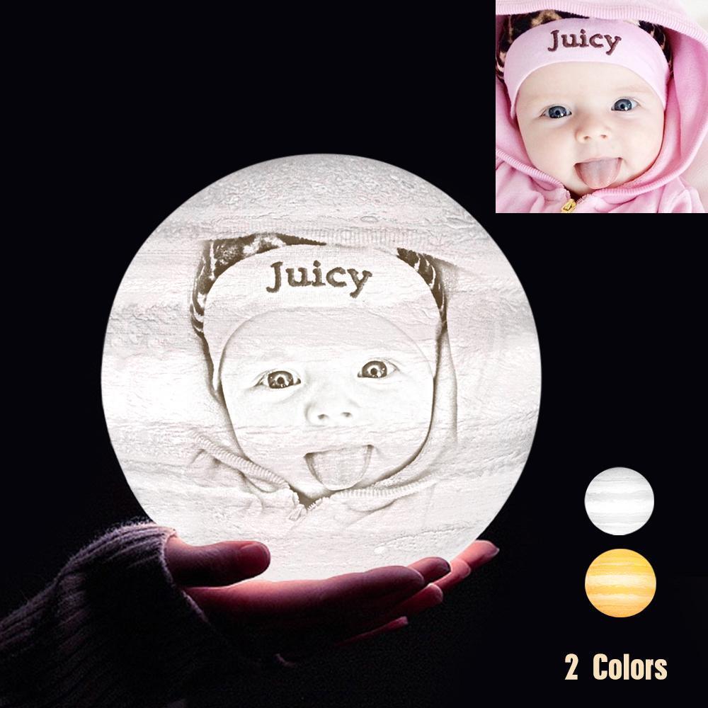 Custom 3D Printing Photo Jupiter Lamp With Your Text - For Baby - Touch Two Colors(10cm-15cm) - auphotoblanket