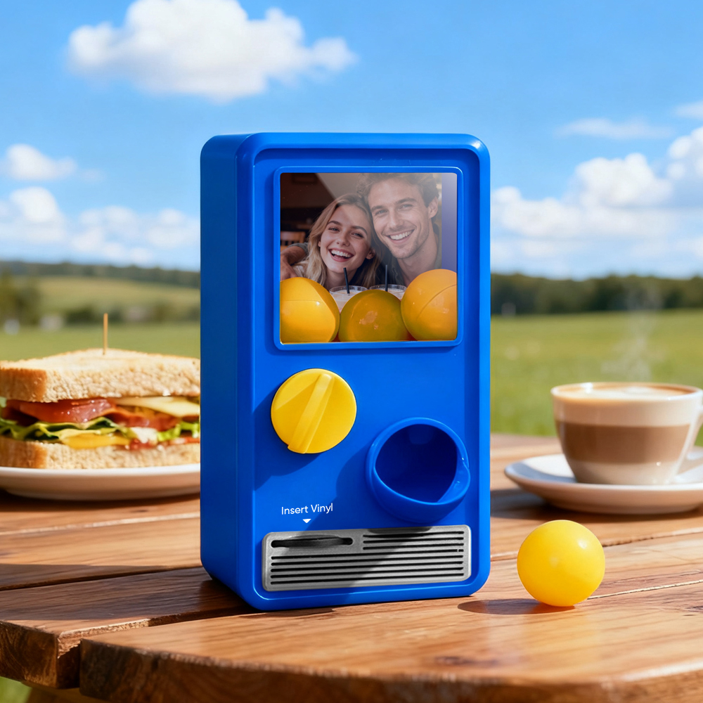 (Pre-Sale, Ships on 25/10)Personalized Music and Photo Music Gachapon Machine Custom Song Mini Record Box Retro Anniversary Gift - auphotoblanket
