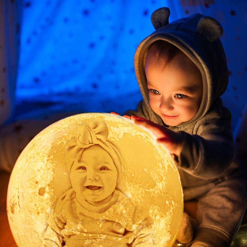 Creative 3D Print Father Photo Moon Lamp Personalized Engraved Moon Lamp Best Festival Gift - auphotoblanket