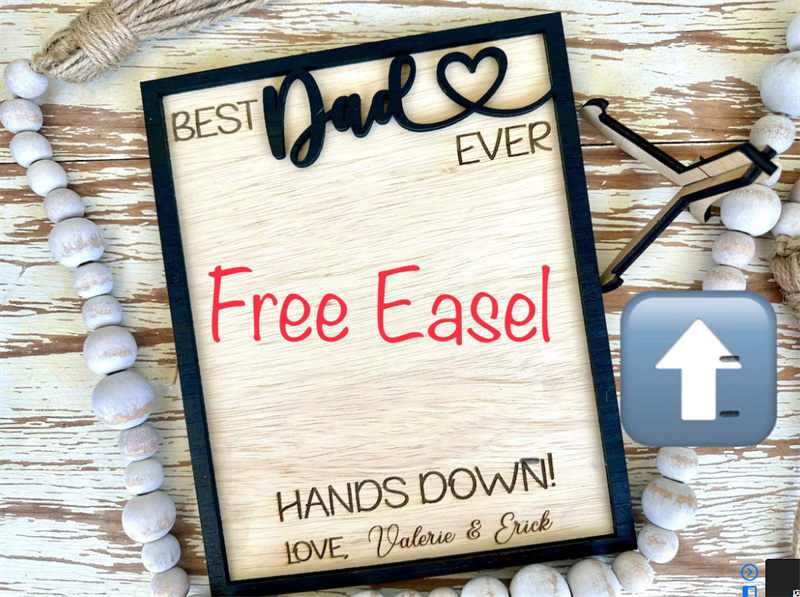 Custom Father's Day Day gift | Best daddy ever | Handprint Sign | DIY children's gift | Best dad ever,Personalized Engraved Wooden Sign for dad - auphotoblanket