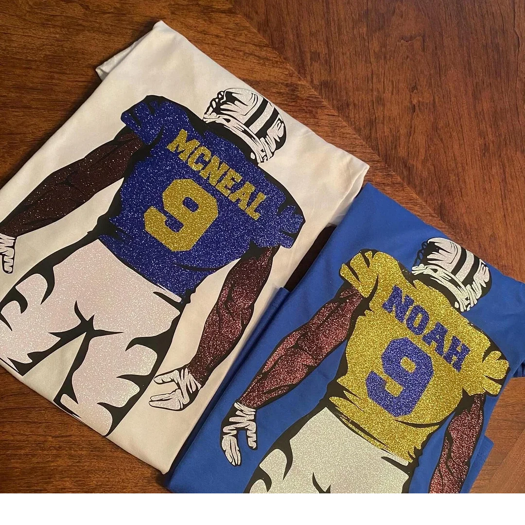 Shine On Game Day - Custom Glitter Football Player Hoodie T-shirt - auphotoblanket