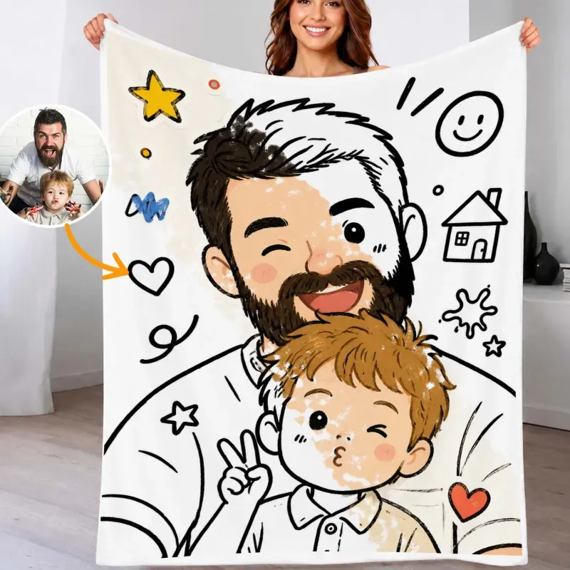 DIY Drawing Blanket (Optional 24-Color Marker Set) Create Your Art Blanket Washable Keepsake Blanket for Kids & Adults - auphotoblanket