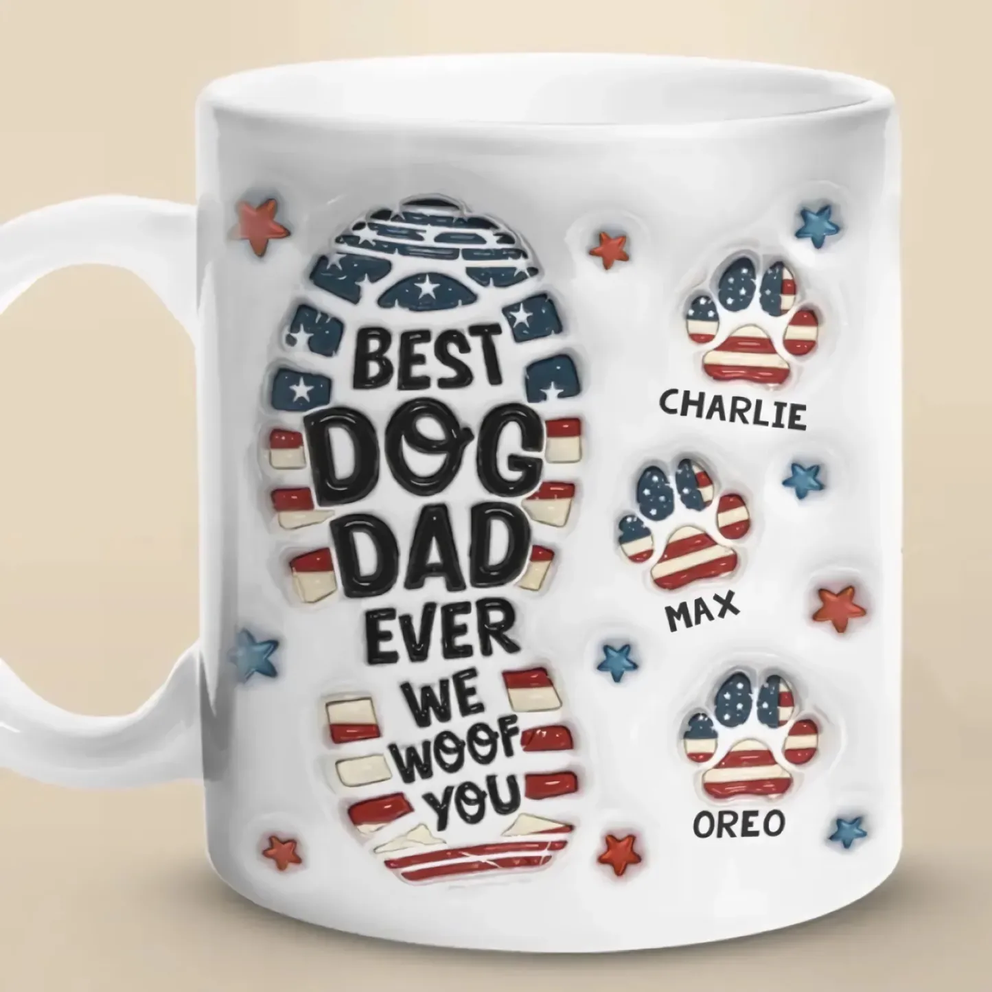 Dog Dad - Being A Dog Dad Means Having A Loyal Companion For Life - Personalized 3D Inflated Effect Printed Mug