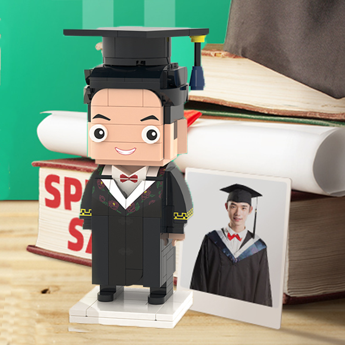 Graduation Gift Custom Brick Figures Full Body Customizable 1 Person Gift For Him - auphotoblanket