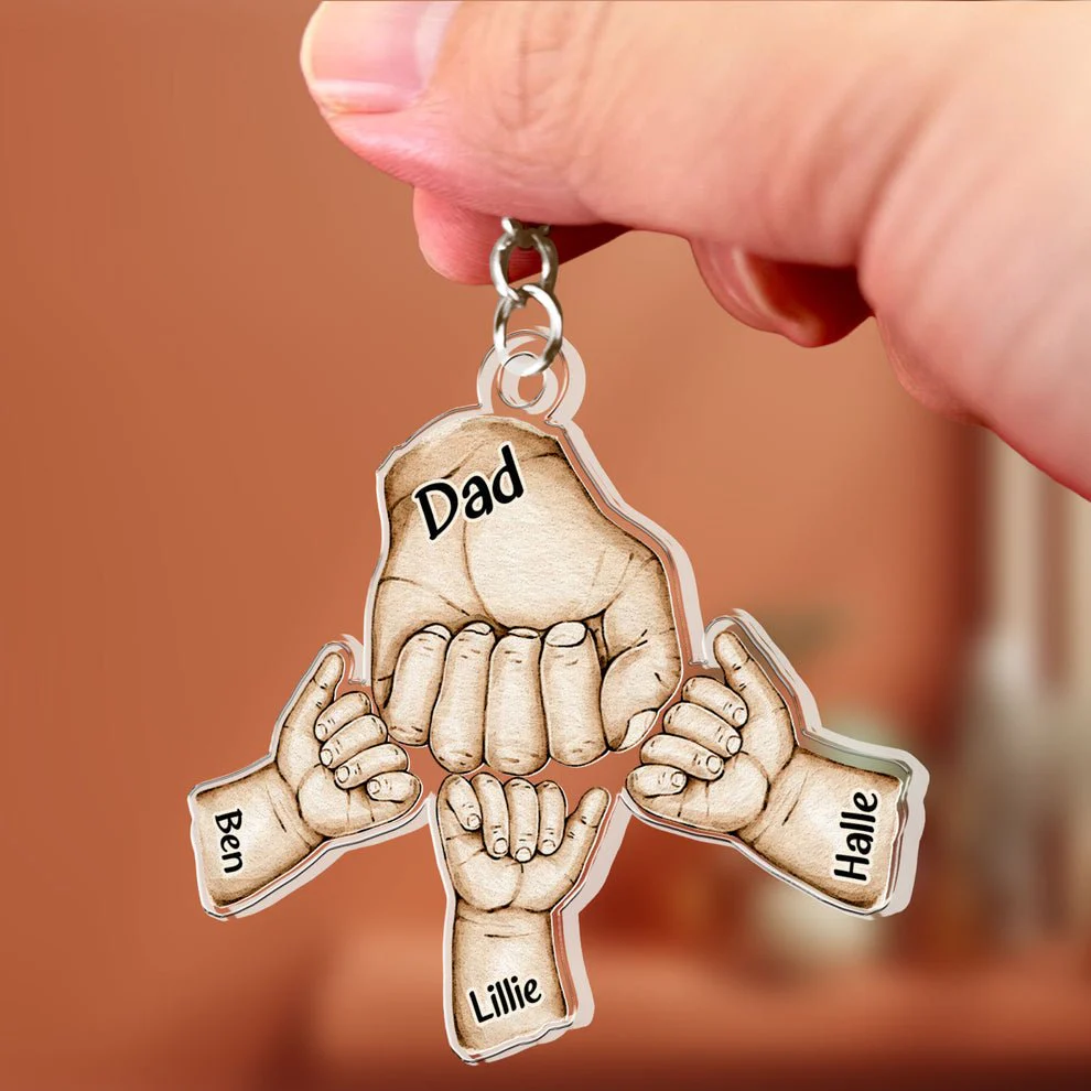 Father - Dad Hand Bumps - Personalized Acrylic Keychain