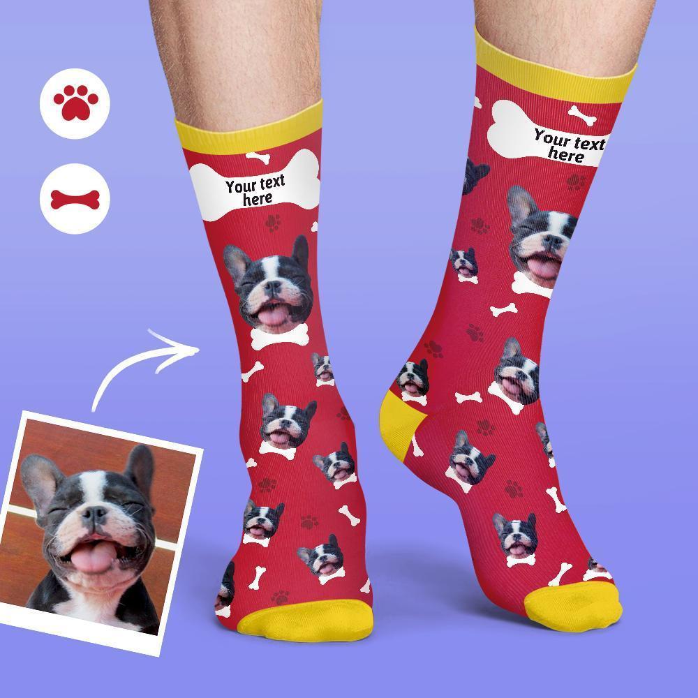 Custom Rainbow Socks Dog With Your Text