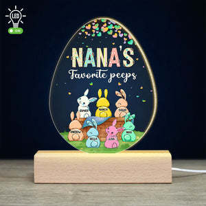 Nana's Favorite Peeps Personalized Led Light, Gift For Grandma, Easter Day Gift, Grandma's Little Rabbits
