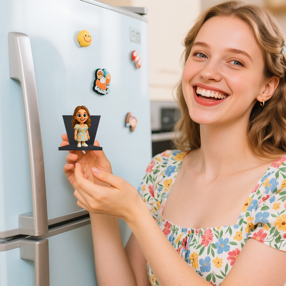 Personalized Kids Cartoon Fridge Magnet Custom 3D Character from Photo Unique Gift for Children - auphotoblanket