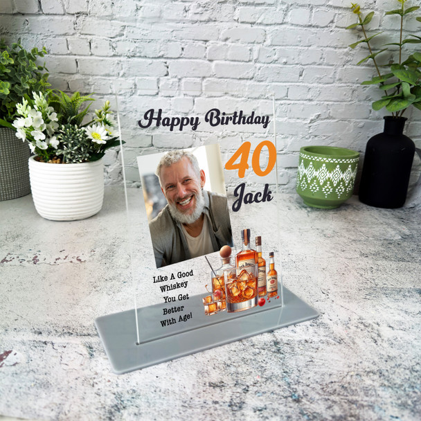 Birthday Gift Whisky Bottles Photo Custom Personalised Gift Acrylic Plaque